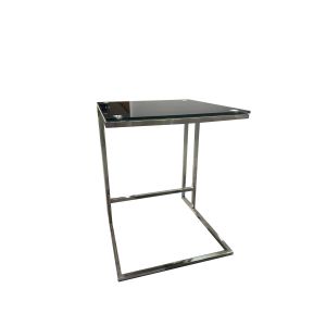 Ниска маса RFG Slido, 400 х 450 х 500 mm, правоъгълен стъклен плот, черна