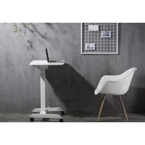 Маса RFG Active, с регулируема височина, 600 х 520 х 758-1128 mm, правоъгълен плот, бяла