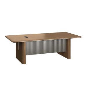 Заседателна маса RFG Parma, 2400 х 1200 х 750 mm, правоъгълен плот, ПДЧ 50 mm, орех и перлен графит