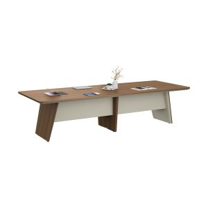 Заседателна маса RFG Elmaz, 3200 х 1200 х 760 mm, правоъгълен плот, ПДЧ 25 mm, австралийски дъб и сиво