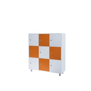 Шкаф RFG Dale, с 9 отделения, 1237 х 400 х 1330 mm, ПДЧ, бяло-оранжев