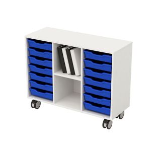 Етажерка, с 2 рафта, за 14 PVC тавички, 1040 х 400 х 960 mm, с колелца, ПДЧ 18 mm