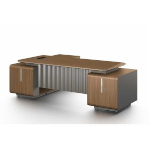 Бюро RFG Parma, 2400 х 1850 х 760 mm, ПДЧ 50 mm, орех и перлен графит