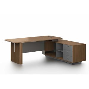 Бюро RFG Parma, 2200 х 1850 х 760 mm, ПДЧ 50 mm, орех и перлен графит