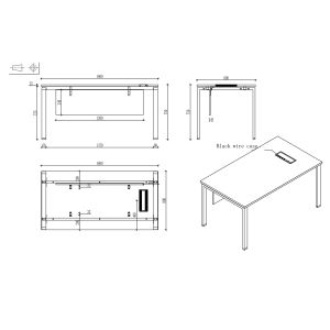 Бюро RFG Monaco, 1600 х 800 х 750 mm, ПДЧ 25 mm, плот бряст, бели метални крака