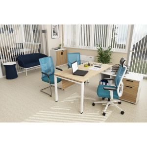 Бюро RFG Monaco, 1400 х 700 х 750 mm, ПДЧ 25 mm, плот бряст, бели метални крака