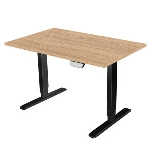 Ергономично eлектрическо бюро RFG, 160 x 80 x 62-128 cm, ПДЧ 25 mm, плот кехлибарен дъб, черни метални крака