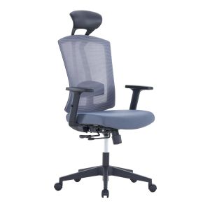 Ергономичен офис стол RFG Primo HB, дамаска и меш, до 130 kg, сив