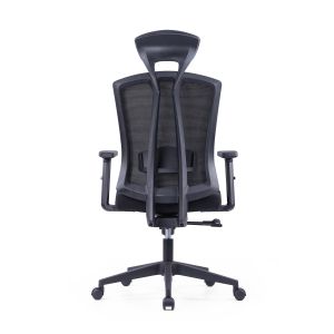 Ергономичен офис стол RFG Primo HB, дамаска и меш, до 130 kg, черен