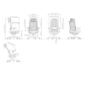 Ергономичен стол RFG Style HB, дамаска, до 130 kg, мента
