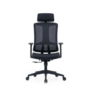 Ергономичен стол RFG Tech@Vision, дамаска и меш, Synchronous механизъм, до 130 kg, черен