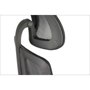 Ергономичен стол RFG Artur HB, дамаска и меш, до 150 kg, тъмносива седалка, черна облегалка