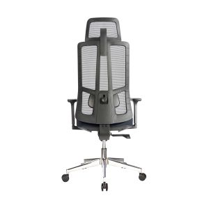 Ергономичен стол RFG Artur HB, дамаска и меш, до 150 kg, тъмносива седалка, черна облегалка