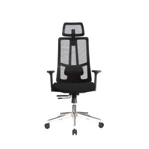 Ергономичен стол RFG Artur HB, дамаска и меш, до 150 kg, черна седалка, черна облегалка