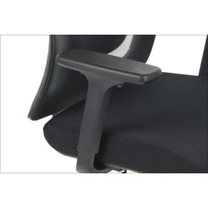 Ергономичен стол RFG Artur HB, дамаска и меш, до 150 kg, черна седалка, черна облегалка