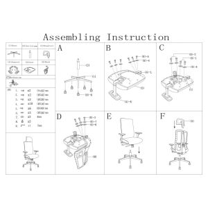 Ергономичен стол RFG Artur HB, дамаска и меш, до 150 kg, черна седалка, черна облегалка