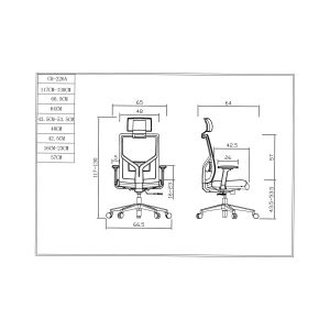 Ергономичен стол RFG Snow HB, дамаска и меш, Multi-function механизъм, до 120 kg, червена седалка, червена облегалка