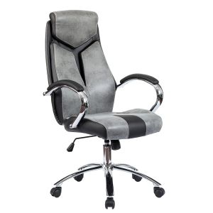 Директорски стол Storm, екокожа, Tilt механизъм, до 120 kg, сиво и черно
