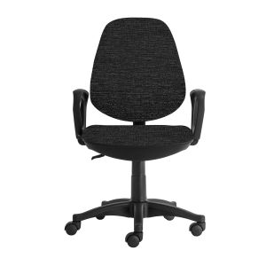 Ергономичен стол RFG Presto Black, текстил, до 130 kg, сив меланж