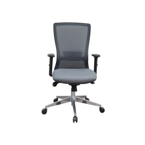 Офис стол RFG Ergo 06 W, дамаска и меш, Synchronous механизъм, до 120 kg, сив