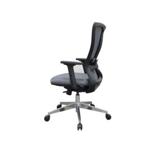 Офис стол RFG Ergo 06 W, дамаска и меш, Synchronous механизъм, до 120 kg, сив