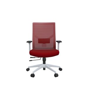 Ергономичен стол RFG Snow W, дамаска и меш, Multi-function механизъм, до 120 kg, червена седалка, червена облегалка