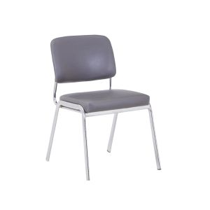 Посетителски стол RFG Slow M, екокожа, метална основа, до 120 kg, сив