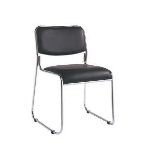 Посетителски стол RFG Axo M, екокожа, метална основа, до 120 kg, черен, 5 броя в комплект