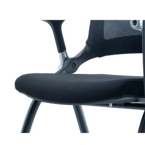 Посетителски стол RFG Swiss Table M, дамаска и меш, до 120 kg, черна седалка, черна облегалка, 2 броя в комплект