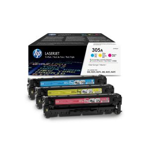 Оригинална тонер касета HP CF370AM, 305А, 2600 страници/5%, Cyan, Magenta, Yellow, 3 броя