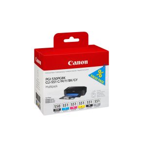 Оригинален патрон Canon CLI-551, 130 страници/5%, Yellow