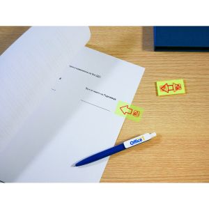 Top Office Самозалепващи се индекси Sign Here, 45 x 25 mm, жълти, 50 броя