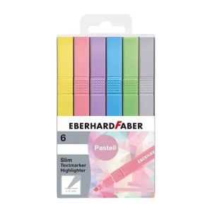 Eberhard Faber Маркери Slim, скосен връх, в пастелни цветове, 6 броя