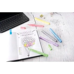 Eberhard Faber Маркери Slim, скосен връх, в пастелни цветове, 6 броя