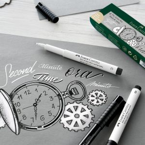 Faber-Castell Маркер Pitt Artist Pen, объл, 1.5 mm, бял