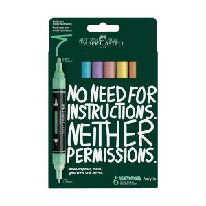 Faber-Castell Акрилен маркер Multimark Pastel, 6 цвята