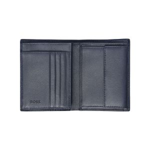 Hugo Boss Портфейл Classic Grained, вертикален, с капак, тъмносин