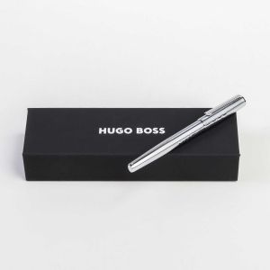 Hugo Boss Писалка Label, в кутия, сребриста