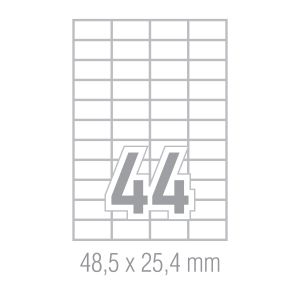 Office 1 Самозалепващи се етикети, A4, 48.3 x 25.44 mm, прави ъгли, 100 листа