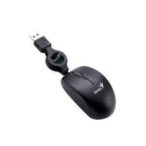 Мишка Genius Micro Traveler, с кабел, USB Type-A, 3 бутона, черна