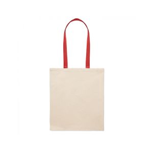 More Than Gifts Торба Zevra, памучна, 140 g/m2, натурална, с червени дръжки