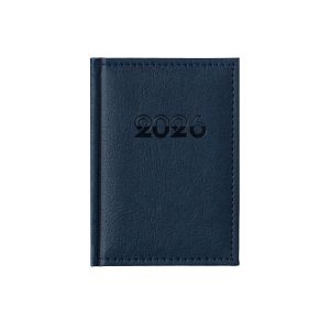 Календар-бележник Казанова, с дати, 10 x 15 cm, кожена подвързия, син