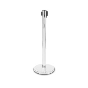 Ограничително колче, хром, с червена лента, 235 cm, ш 320 mm, в 920 mm