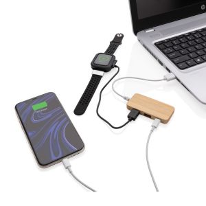 XD USB Хъб, с 2 USB 2.0 порта и 1 USB Type C, бамбуков