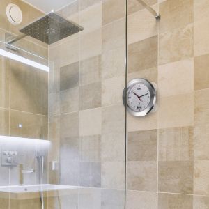 Bresser Стенен часовник, водоустойчив, бял