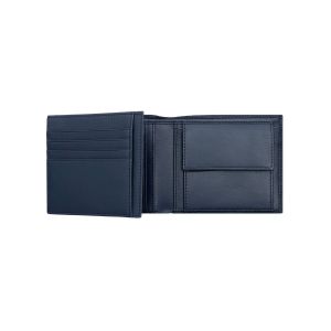 Hugo Boss Портфейл Classic Grained, с капак и отделение за монети, тъмносин