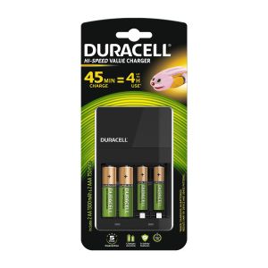Зарядно устройство Duracell CEF14, за 4 батерии AA или AAA, с включени батерии, USB 2.0
