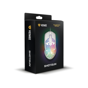 Мишка Yenkee Shotgun 3030WE, геймърска, 6400 dpi, USB, бяла