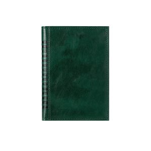 Календар-бележник Мадера, с дати, A5, кожена подвързия, зелен