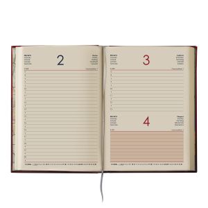 Календар-бележник Мадера, с дати, A5, кожена подвързия, зелен